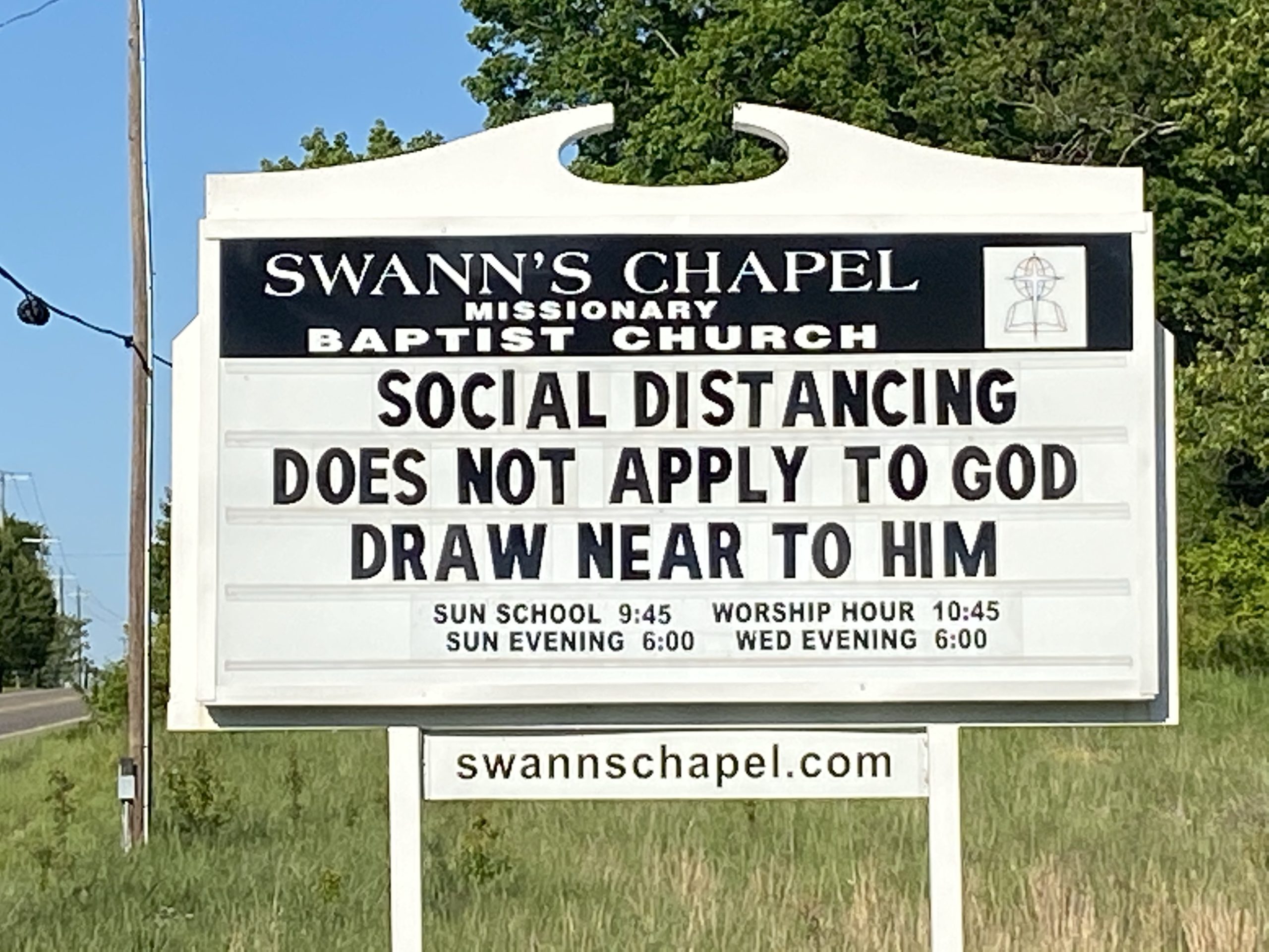 Social Distancing Does Not Apply To God Church Sign