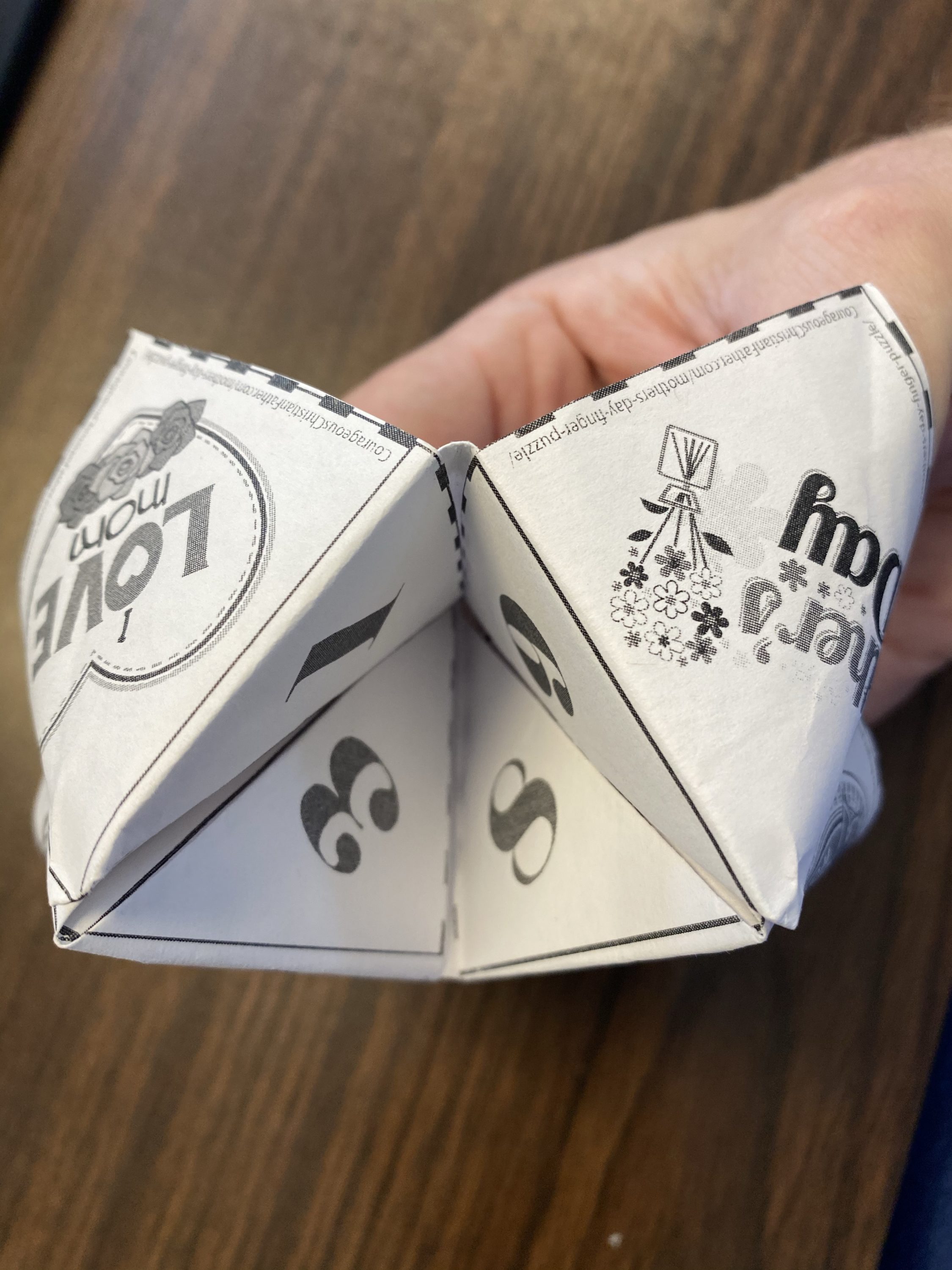 An Opened Finger Puzzle (Cootie Catcher)