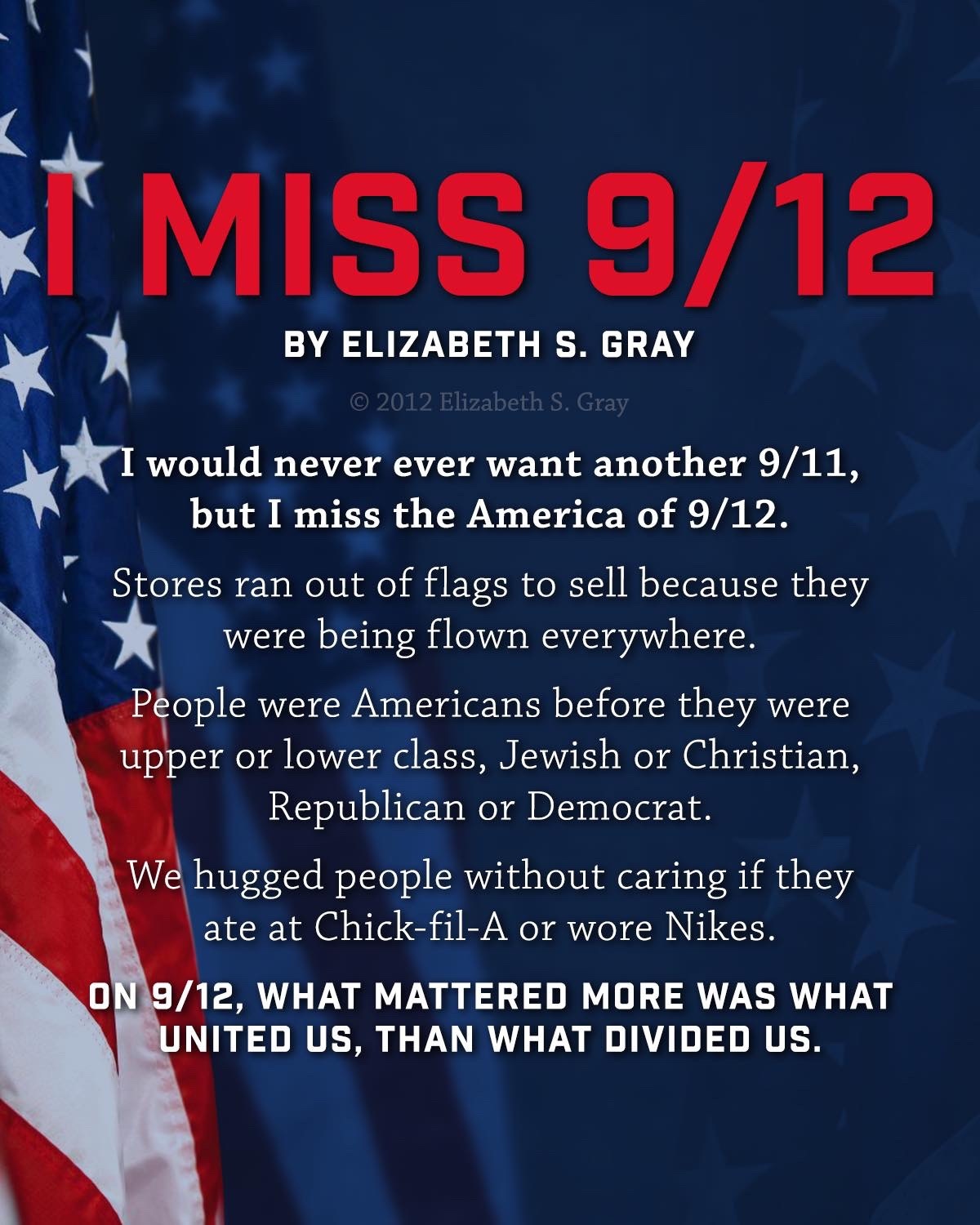 I miss 9/12 by Elizabeth S.Gray