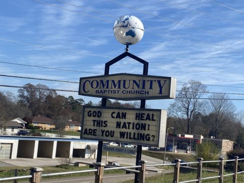 God Can Heal THis Nation Church Sign Community Baptist Church Oliver Springs, TN