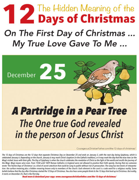 1st Day of Christmas Hidden Meaning Printable