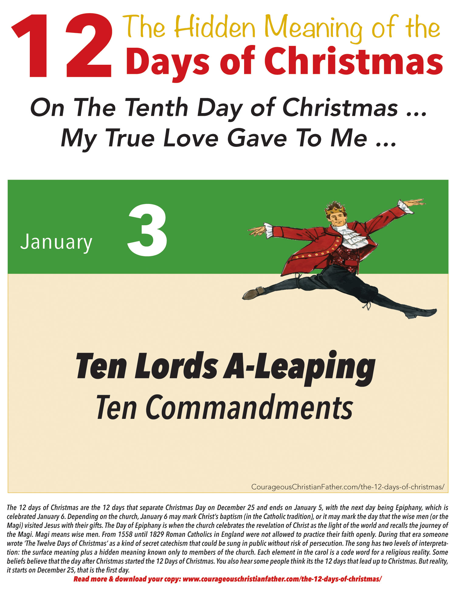 10th Day of Christmas Hidden Meaning Printable