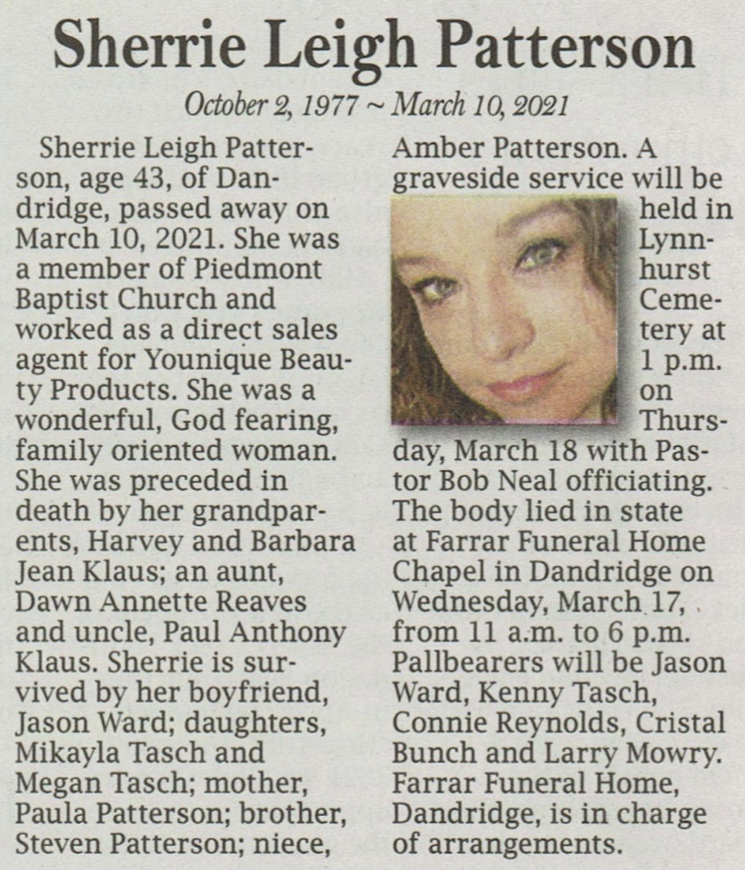 Sherrie Leigh Patterson's Obit