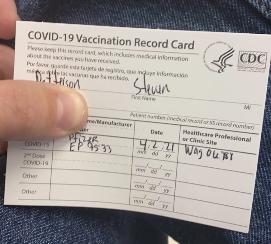 1st covid-19 vaccine done - Courageous Christian Father