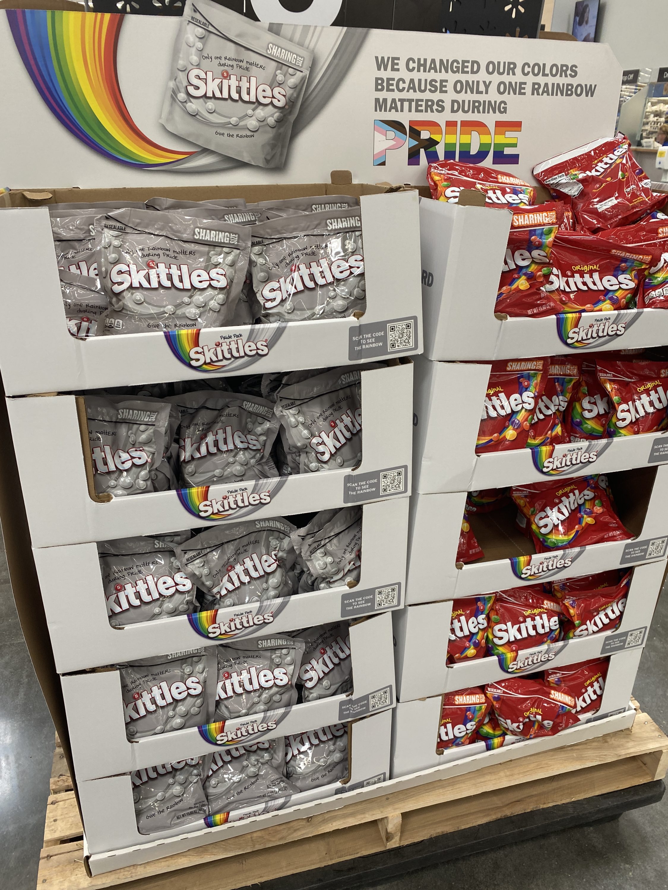 Skittles you are wrong the only rainbow that matters is God’s Rainbow which you claim Is the Pride rainbow in this display. #Skittles #Rainbow 