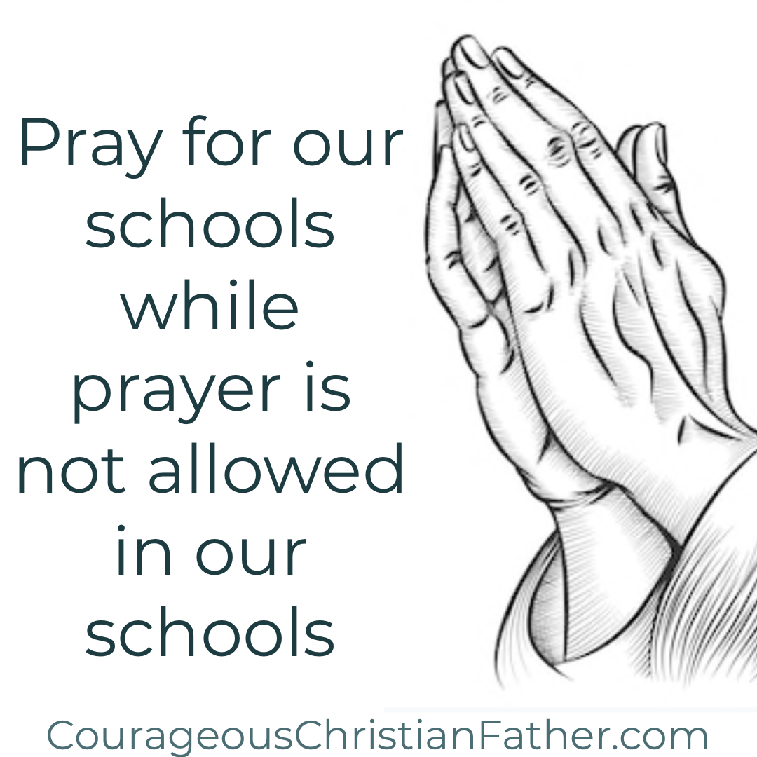 Pray for our schools while prayer is not allowed in our schools isn’t it ironic we say we need to pray for our schools for protection, yet get upset if we say a prayer in a school. 