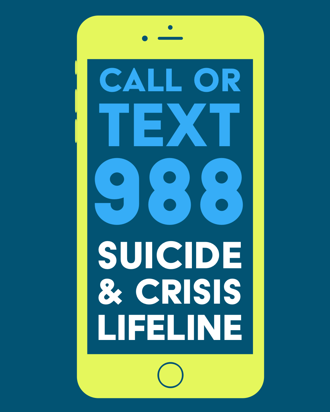 988 Dialing Code for National Suicide Prevention Lifeline