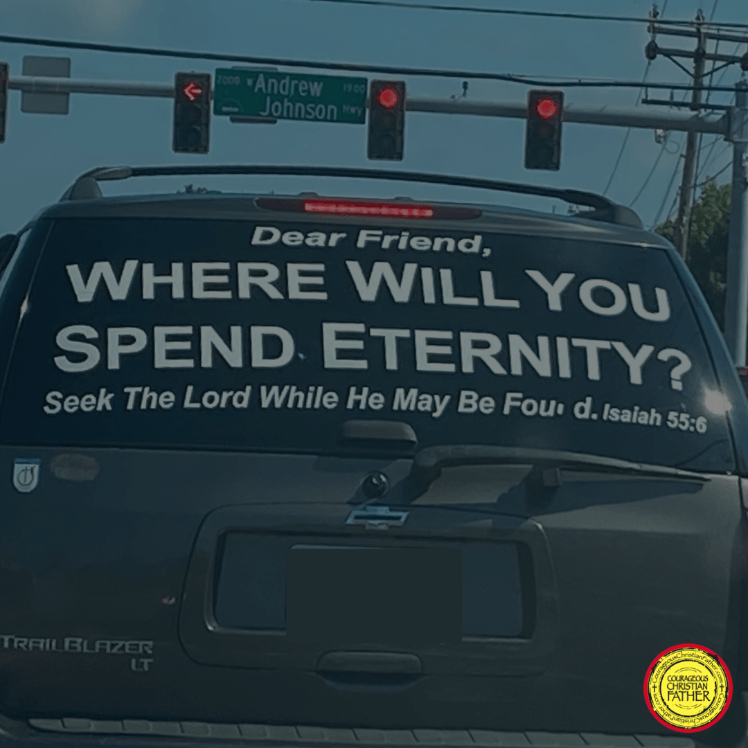 Where will you spend eternity SUV - I like to share gospel vehicles that I come across. These are vehicles that are trying to spread the gospel. 