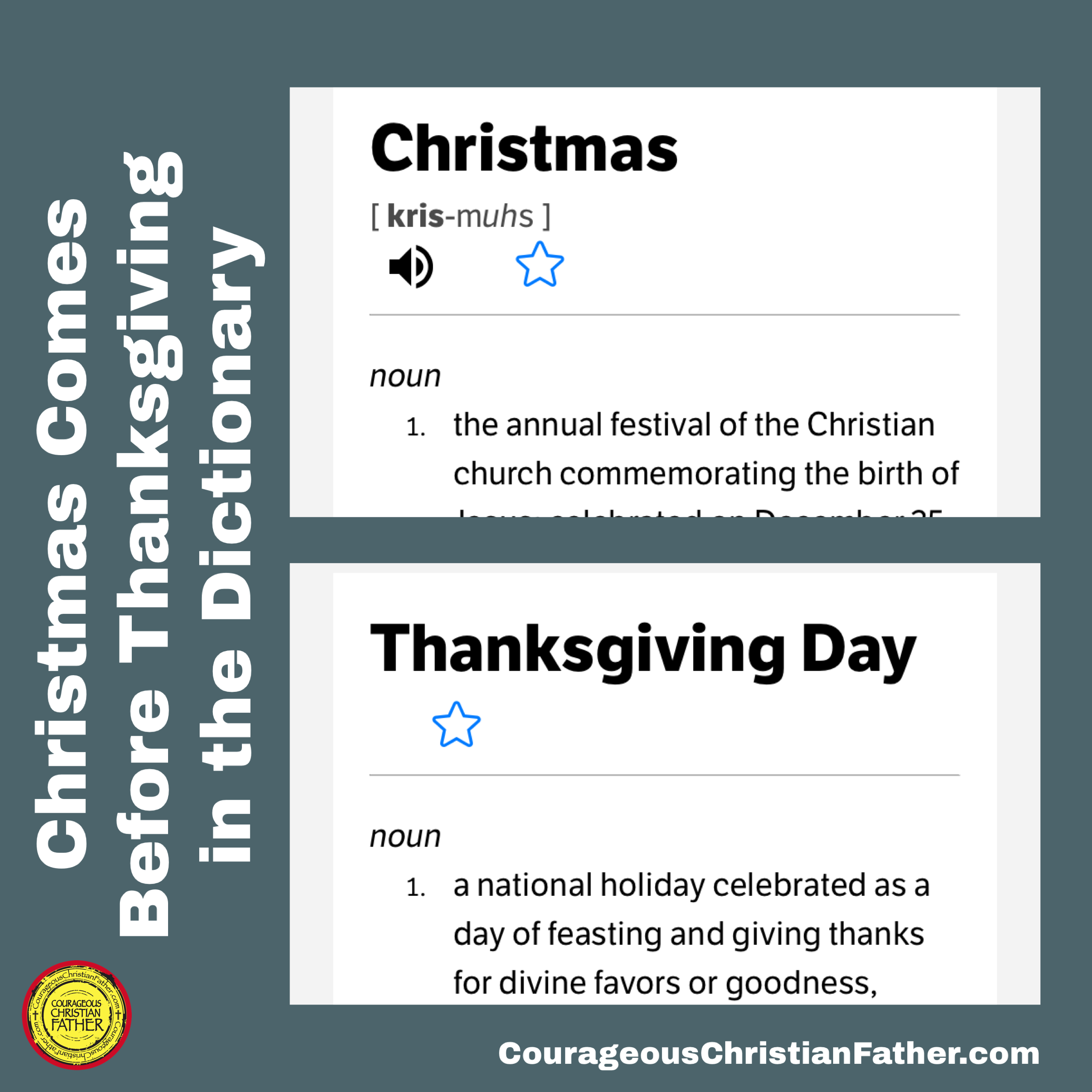 Christmas Comes Before Thanksgiving in the Dictionary - We often rush from one holiday to the next, it's essential to pause and reflect on the significance of each season. While most of us know that Christmas follows Thanksgiving on the calendar, let's explore the idea that in the dictionary, Christmas comes before Thanksgiving in a unique and beautiful way.