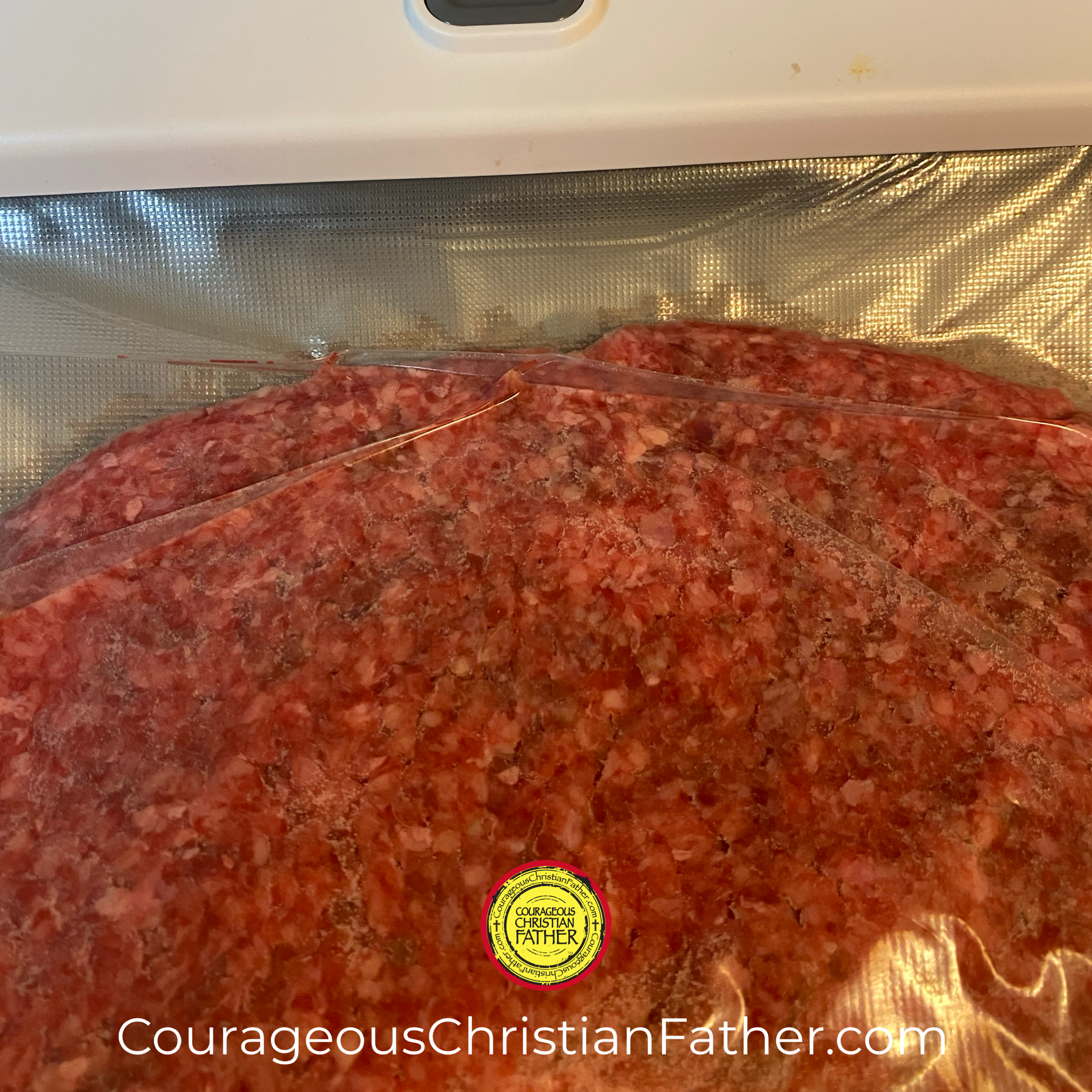 When freezing ground meat, flatten it before you freeze it!