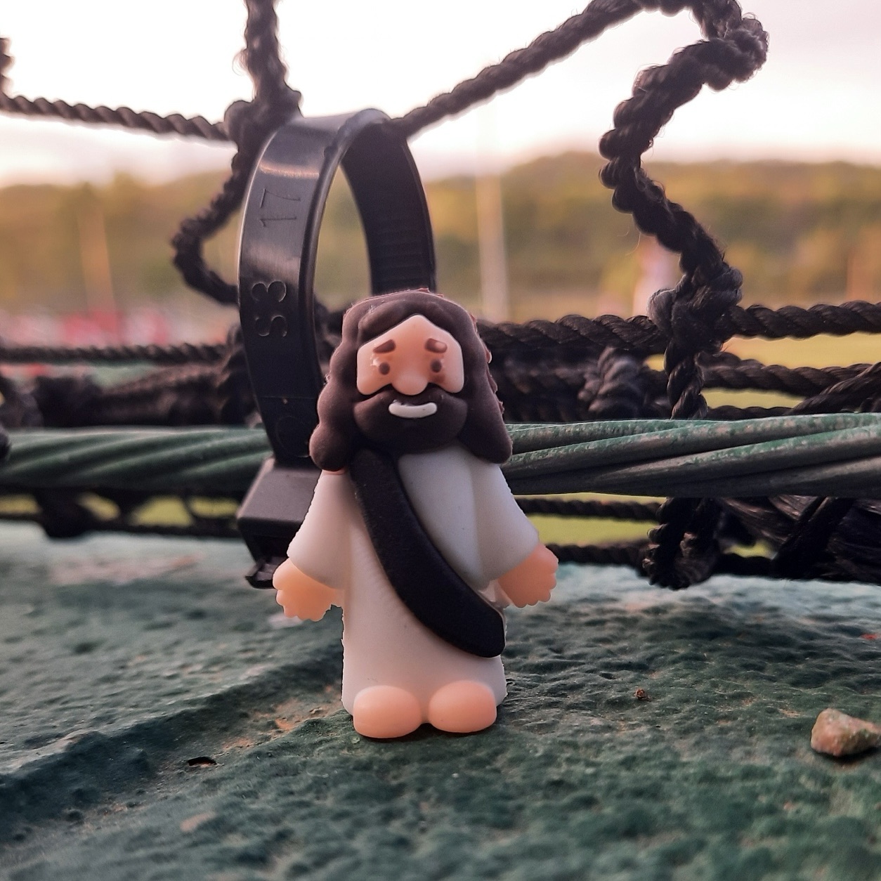 Jesus is at the baseball field and the softball field. #baseball #softball #minijesus Photo Credit: Heather Patterson