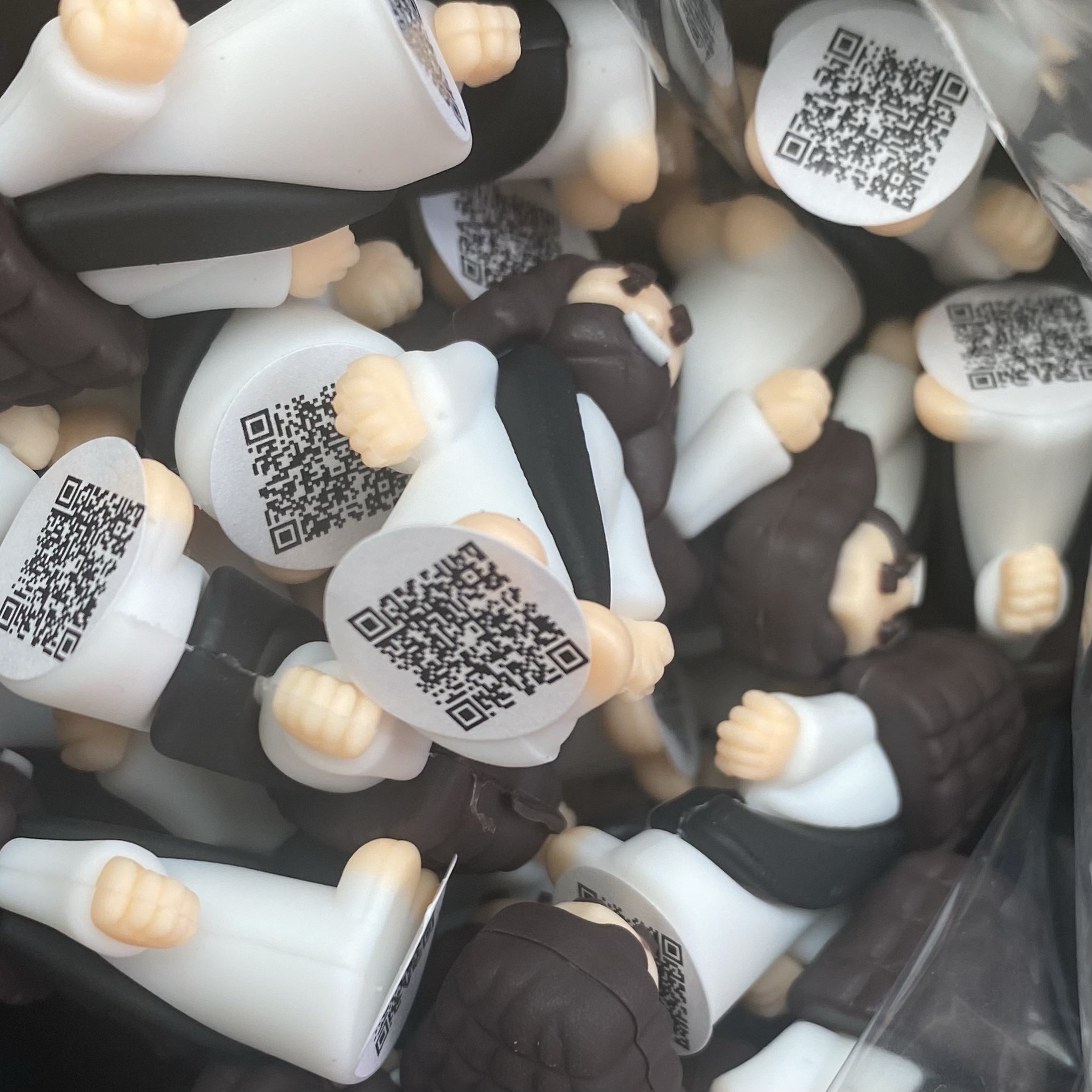 I put a tiny QR code on the bottom of the Mini Jesus figures (Little Jesus Figures). It takes you to my blog post on this:
#MiniJesus #LittleJesus 

https://www.courageouschristianfather.com/hiding-mini-jesus-figurines/