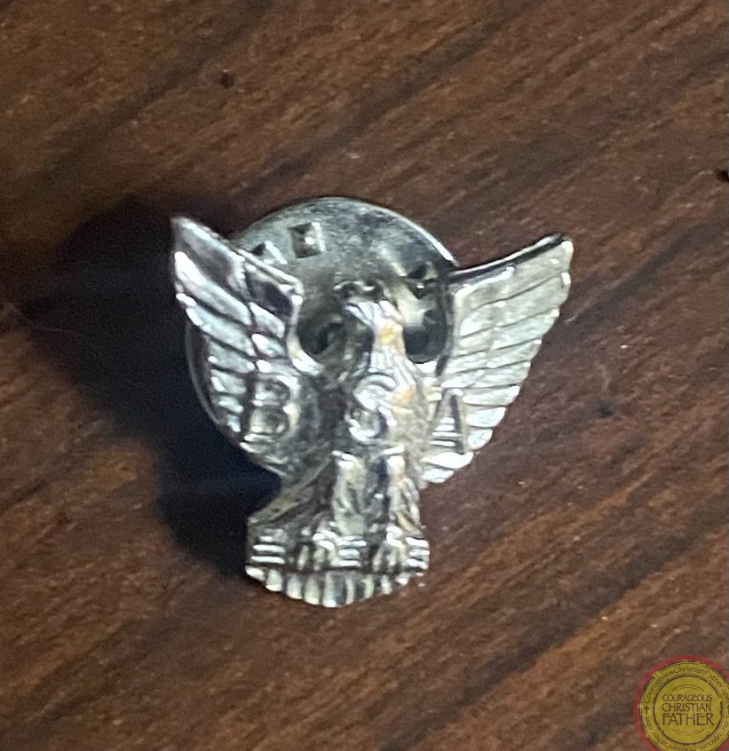 The Scouting Stuff My Mom Kept — When I was young I was in the Cub Scouts, started as a Bobcat in Cub Scout and made it to the highest rank, Eagle in the Boy Scouts.  My mothers Eagle Scout Rank pin